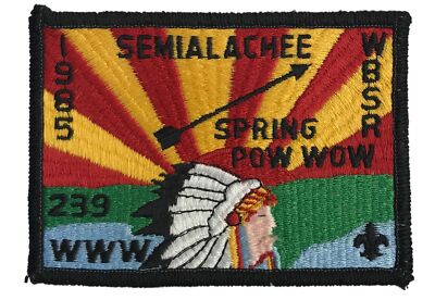 Semialachee 239 Suwanee River Area FL 1985 Spring Pow Wow Patch BLK Bdr (RC172)