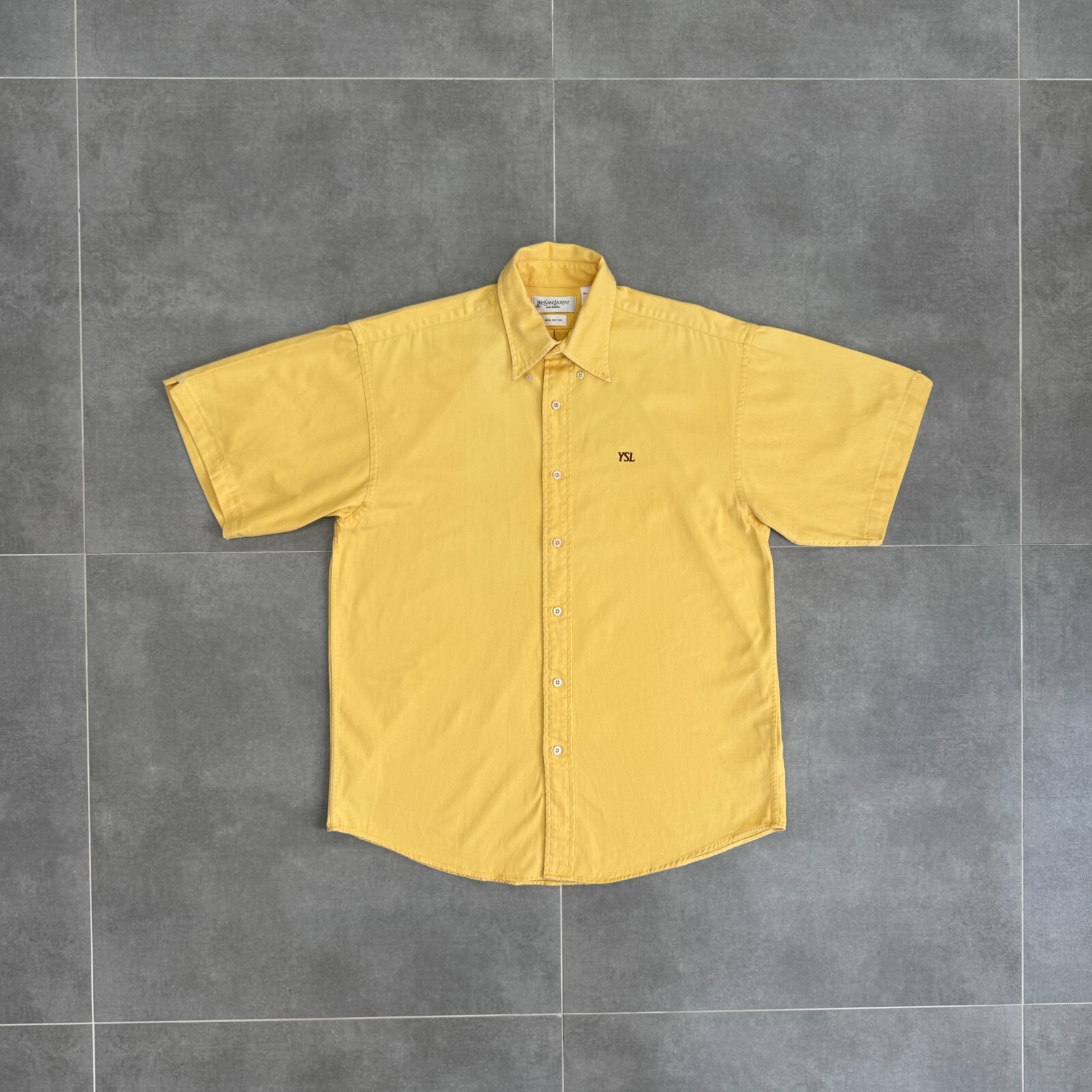 Camicia vintage Yves Saint Laurent YSL manica corta con bottoni taglia M