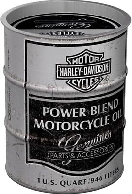 Nostalgic-Art - Spardose Ölfass - Harley-Davidson - Power Blend Oil