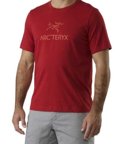 ARCTERYX Arc Word Logo Short Sleeve Shirt ARC’TERYX Size L Deep Red Orange - Picture 1 of 7