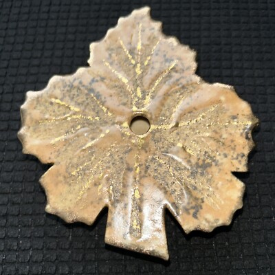 Maple Leaf Ceramic And Gold Leaf Flower Frog