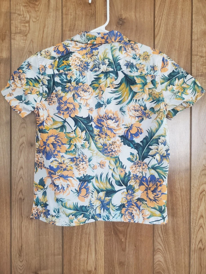 Camisa Nordstrom Niños Estampado Floral Talla 7 Manga Corta Algodón Foto 4 de 4