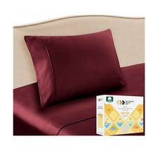 California Design Den 400-Thread-Count Twin XL Sheet Set - Burgundy Red 100 ...