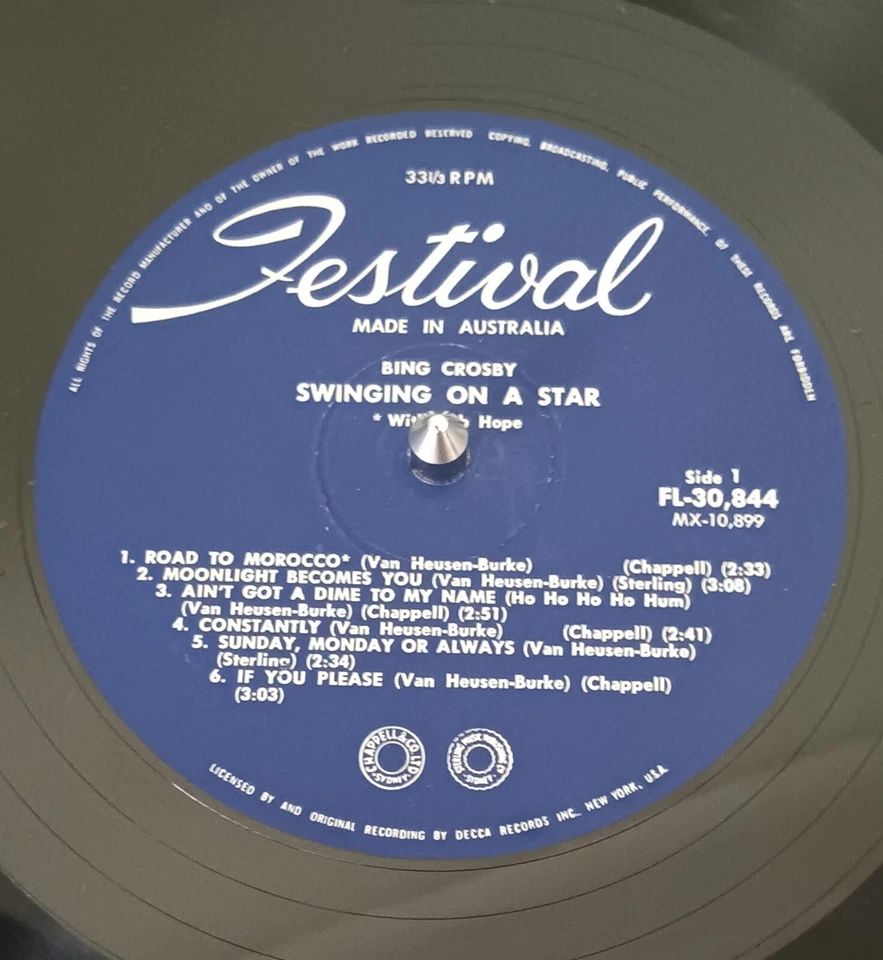 Bing Crosby – Swinging On A Star - 1962 Festival LP record excellent, cover VG - Image 3 of 3