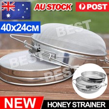 AU Honey Strainer Filter Stainless Steel Double Sieve Beekeeping Equipment Kit