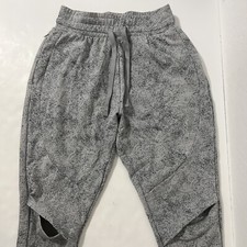 Gymshark Size XS Open Knee Drawstring Chalk Bottoms Joggers Sweatpants Gray