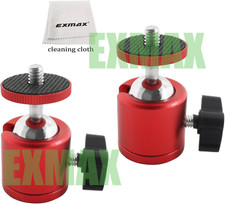 EXMAX Mini Swivel Tripod Ball Head TO ALL CAMERA 360 DEGREE- 2Pack Red AlloyBody
