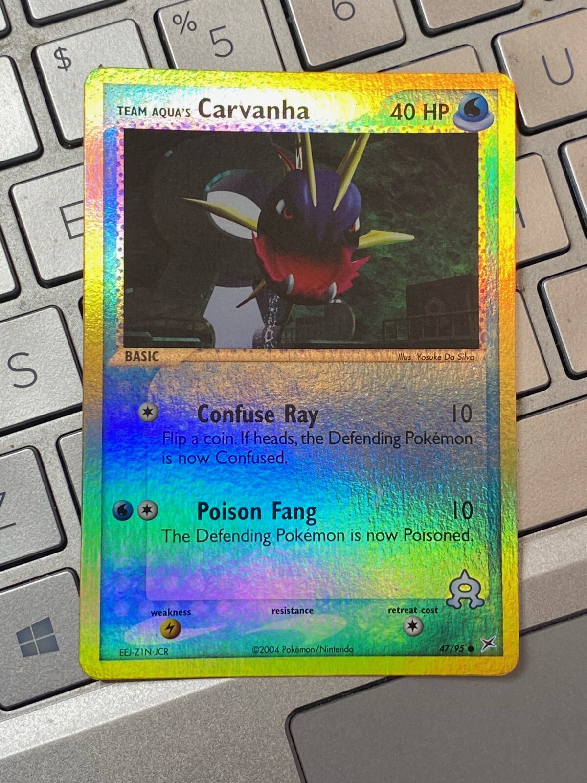 Pokemon Carvanha - 47/95 - common - Reverse Holo near mint condition card