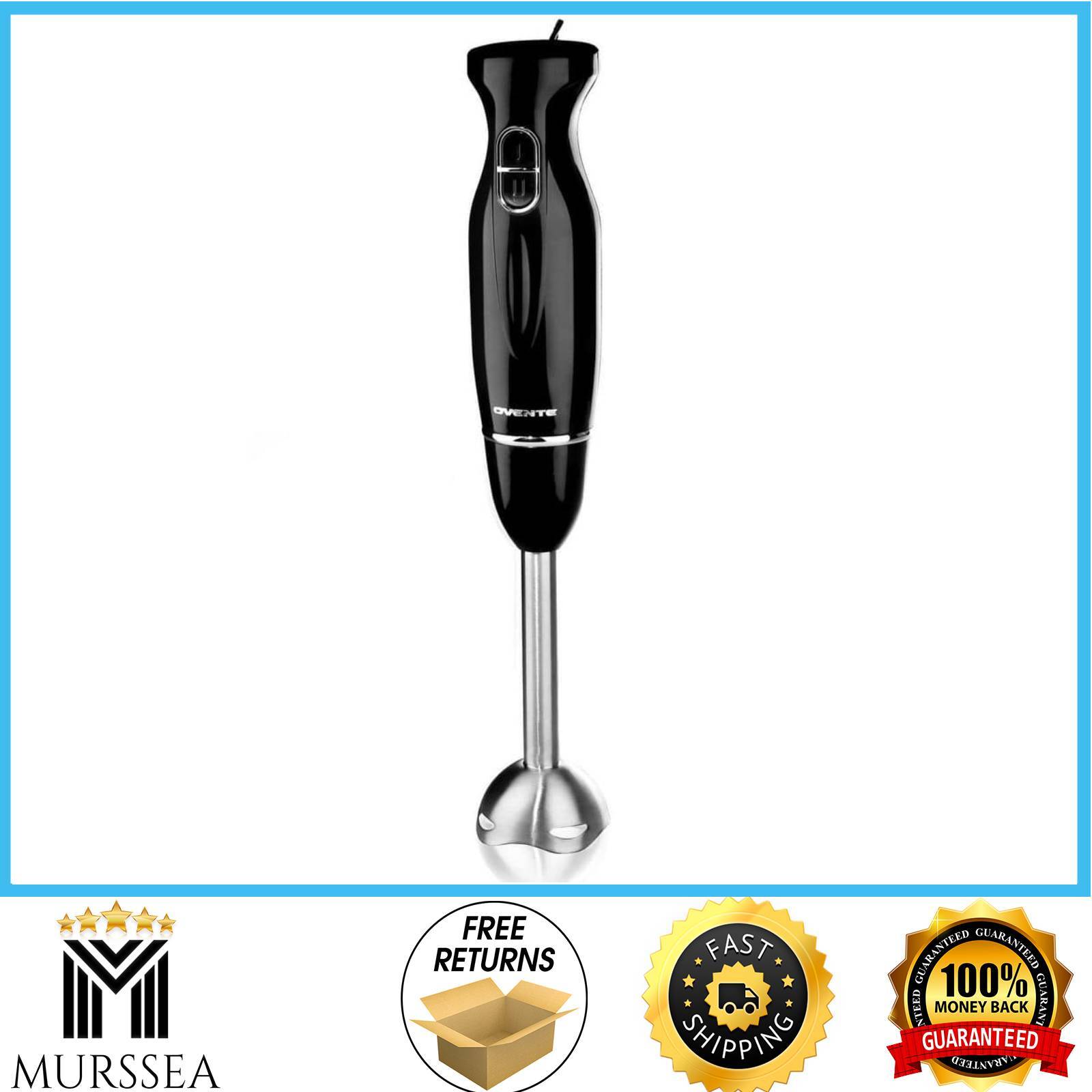 Ovente Immersion Electric Hand Blender with Stainless Steel 