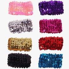 1x Women Bling Sequin Wristband Elastic Bracelet Stage Hand Wrist Strap Jewelry