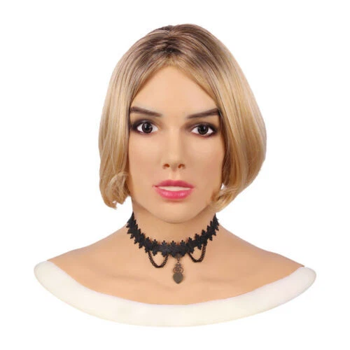 Silicone Female Mask Headwear Headgear Full Head Cover For Crossdresser Cosplay - Image 4 of 4
