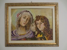 Quadro "I tre angeli" dipinto a mano su tela con cornice in legno