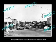 OLD LARGE HISTORIC PHOTO OF SPRINGHILL LOUISIANA THE MAIN ST & STORES c1950 3