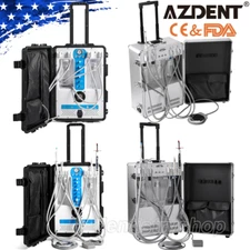 Dental Mobile Delivery Unit Cart Air Compressor Strong Suction 4Hole FDA CE