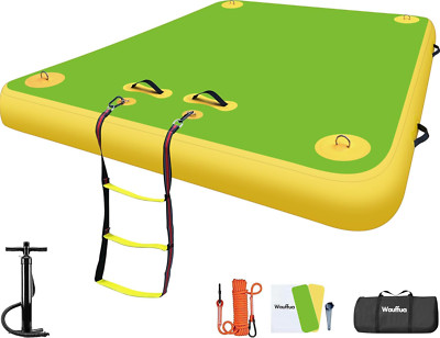 Inflatable Floating Dock for Lakes & Pools - Portable Non-Slip Platform Island