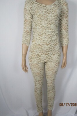 beige lace jumpsuit