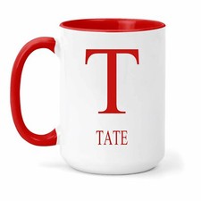 Tate Nom & Initiales Tasse - Cadeau En Nombreux Couleurs Pour Thé Ou Café