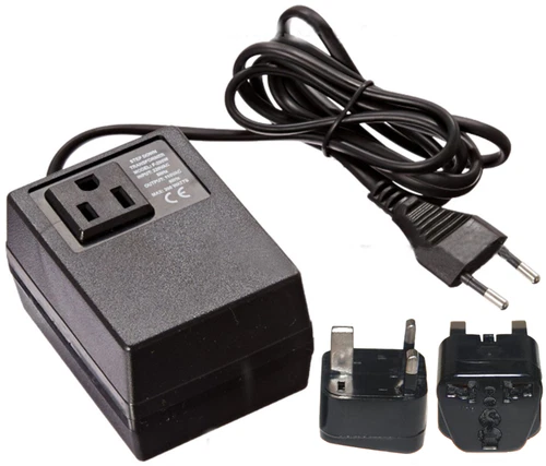 200 Watt Compact Voltage Converter Transformer + UK Ireland Plug - 220v to 110v