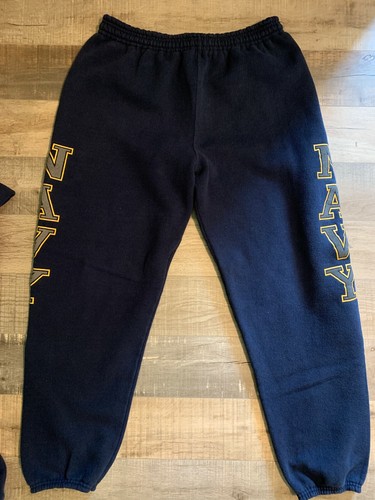 Set of Vintage Navy Sweatpants and Sweatshirt SIZE LARGE MADE IN USA - Picture 3 of 10