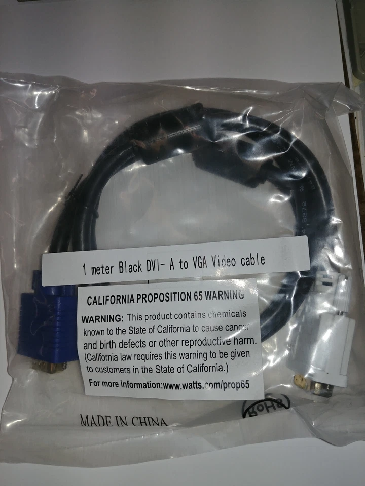 Heavy Duty video cable DVI-A male to VGA male with ferrite filter - Image 3 of 4