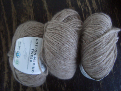 3 x 50 g Cotton-Merino Tweed Katia Col. 510  beige/grau