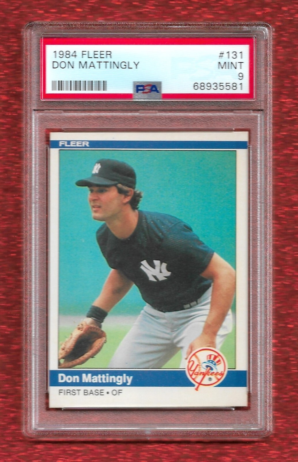 1984 FLEER #131 DON MATTINGLY PSA 9 MINT ROOKIE RC NEW YORK YANKEES