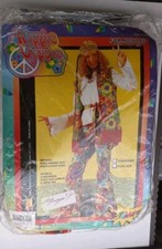 NEW 60s 70s Hippie Dippie Girls Ladies Adult Costume w Peace Earrings  Pendant