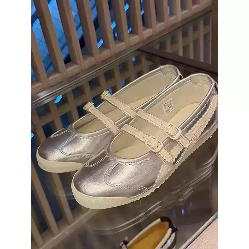 2025 Patou x Onitsuka Tiger Mexico 66 Mary Jane Shoes Silver