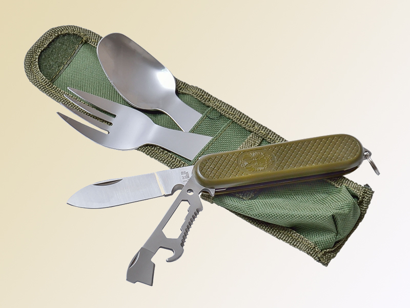 CUBIERTOS CAMPAÑA USO DEL EJERCITO ESPAÑOL, CAMPING CAZA PESCA KNIFE,