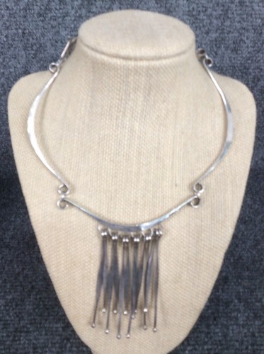 Stunning artisan studio modernist sterling Silver 925 collar necklace