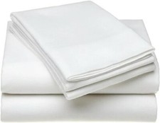 Hospital White Twin Size Fitted Sheets 36"x80"x9" 12-pack T-130 Thread Count