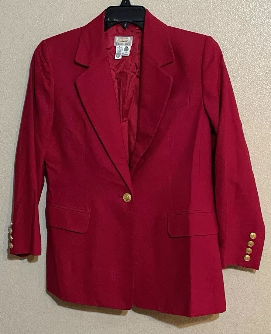 Talbots Wool Woolmark Blazer Red One Button Women… - image 4