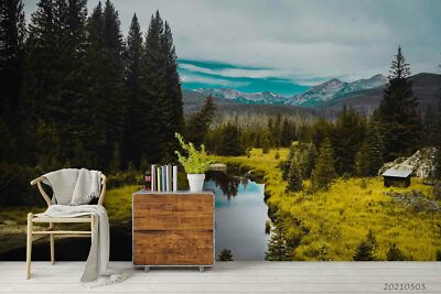 3D Forest River Landscape Self-adhesive Removable Wallpaper Murals Wall ...