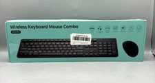 Wireless Keyboard Mouse Combo Black Slim