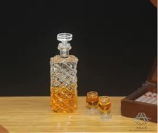 Dollhouse Brandy Decanter with 2 Snifters 1:12 Scale Bar Decor Diorama
