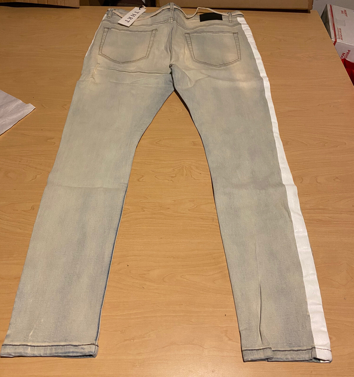 THRT DENIM  Ripped JEANS Pants SIze 40 RARE NEW Distressed Blue NWT image 7