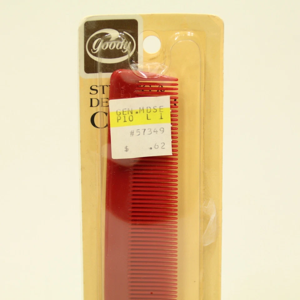 De colección Goody Comb #453 Rojo 1982 Nuevo de Lote Antiguo Desenredante y Estilo Irrompible EE. UU. Foto 2 de 4