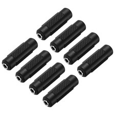 8 Pcs TRS3.5mm Female to TRS3.5mm Female Nickel Plating Adapter Plastic Shell