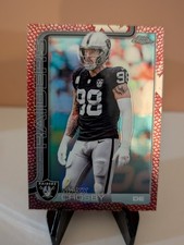2025 Topps Chrome Football Maxx Crosby Football Leather Refractor #180 Raiders
