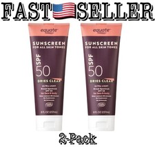 2-Pack Equate Sunscreen for All Skin Tones SPF 50 Ultra Light 8oz 237ml Each