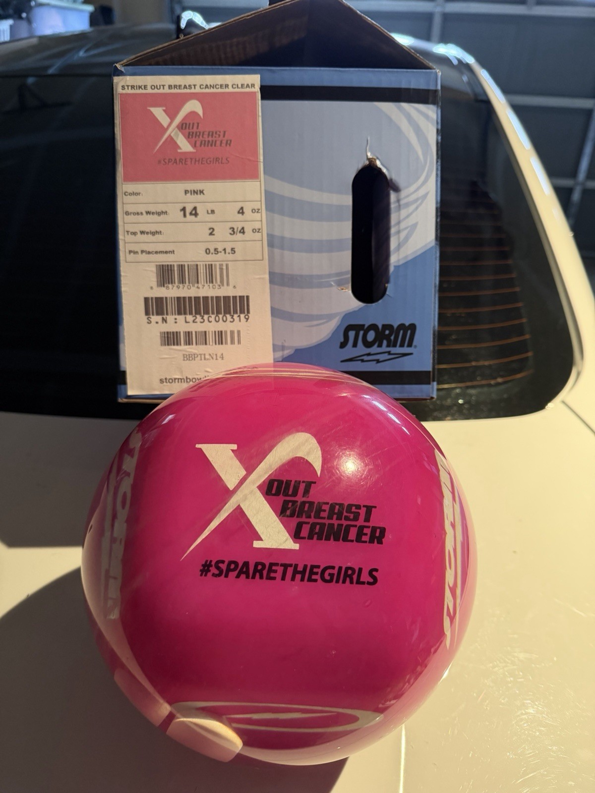 14 lb STORM X OUT BREAST CANCER CLEAR -  #SPARETHEGIRLS