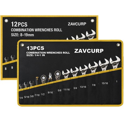 2PCS Wrench Roll Up Pouch Wrench Organizer Roll Up Tool Roll Up Bag Heavy