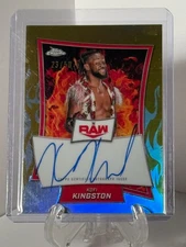 2025 Topps Chrome WWE RBA-KOF Kofi Kingston Auto Gold #d /50
