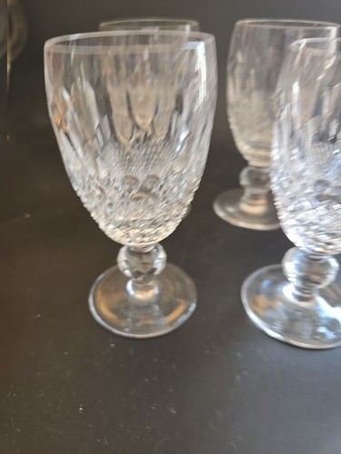 Set 6 Waterford Ireland Colleen Crystal Clear Cut Glass Sherry Glasses 4-1/8" - Picture 3 of 12