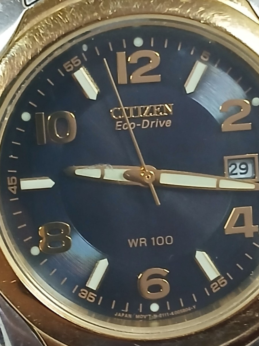 Citizen Eco Drive Titanium Sapphire Wr100 Watch E111 S068461 for