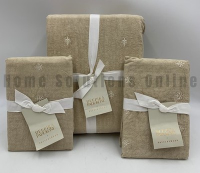 Pottery Barn Deepika Padukone Embroidered King Duvet 2 Euro Shams Neutral #7250E