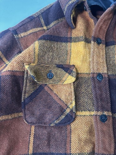 Vintage 60s 70s Montgomery Ward Plaid Wool Shirt Jacket Mens Size S/M - Bild 2 von 11