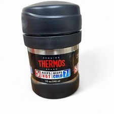 Thermos Stainless Steel Food Jar 10 oz Black Vacuum Insulated Hot Cold NEW