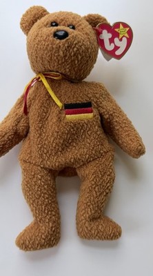 Ty Beanie Baby Germania Bear Rare Retired With Several  Errors 