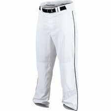 Rawlings Youth Baseball Pants White Black Piping Belted Uniform Game Wear Large